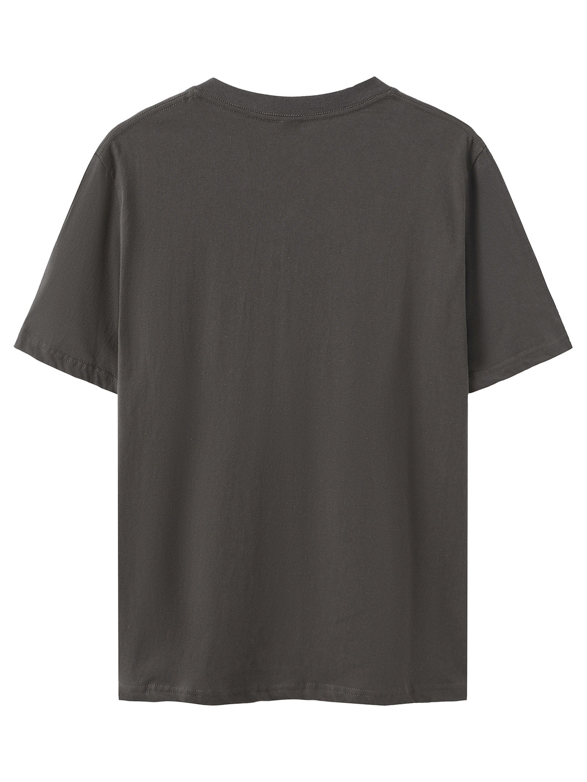 Men's Print Pure Cotton T-Shirt, Summer Fashion Vintage Trendy Casual Breathable Everyday Versatile Crew Neck Short Sleeve Top - Dark Gray