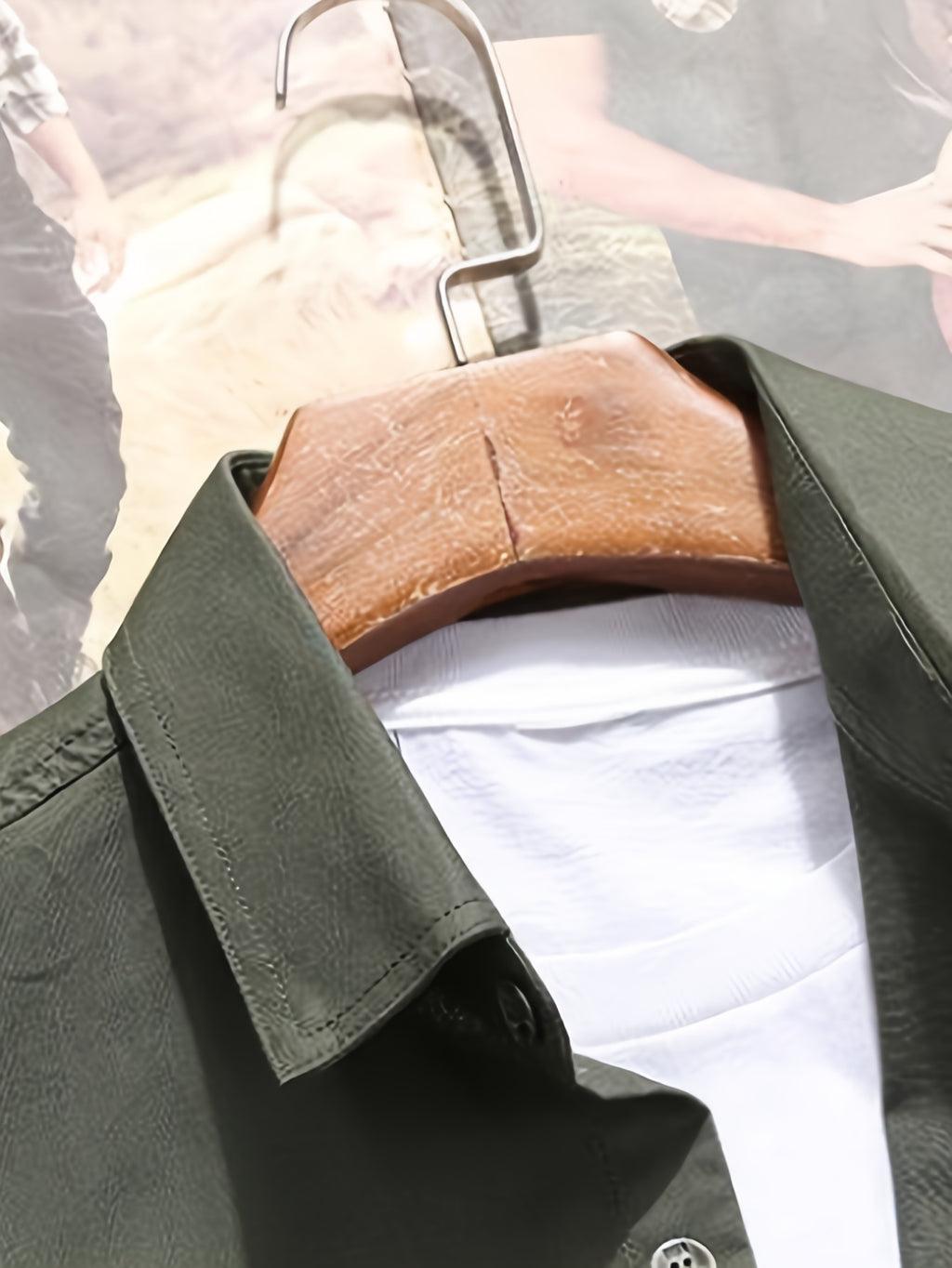 Men'S Long Sleeve Dress Shirt Business Casual Men'S Shirt Jacket Work Outerwear Shoulder Epaulet Jacket Men'S Handsome Youth School Solid Color Coat Comfortable Casual Versatile Tall Slimming Coat Top Thanksgiving Christmas Gift - fern green