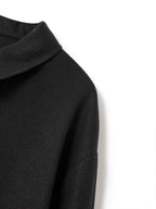 Men'S Waffle Texture Lapel Jacket - Minimalist Letter Print - Premium Texture And Layered Feel - Soft, Breathable, Comfortable, Versatile - Functional Pockets for Storage - Ideal for Business Commute, Casual Wear, And Travel - Black 1