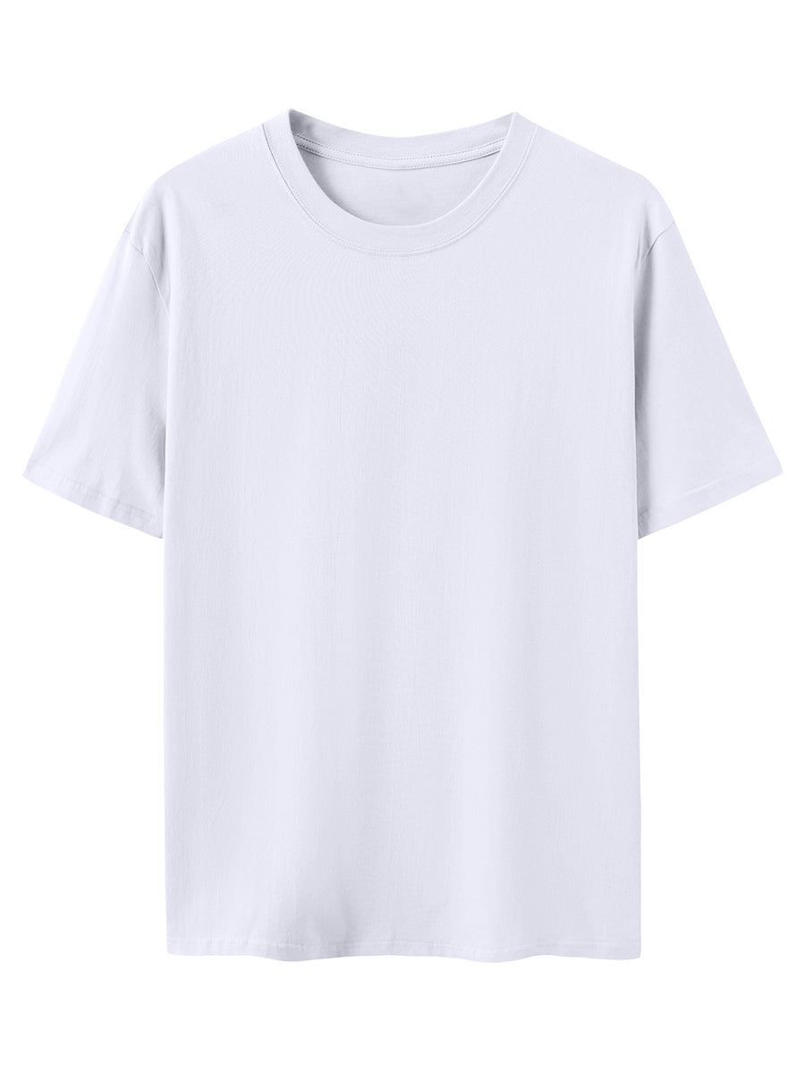 Men's New Style Pure Cotton Short Sleeve Crew Neck T-Shirt with Palm Tree Sunset Print, Suitable for Vacation, Daily Casual Wear, Comfortable, Soft, Breathable, Summer Essential - White