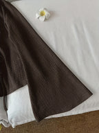 Vintage Casual Bow Tie Bell Sleeve Thin Women'S Jacket for Spring, Autumn, And Summer - Dark Brown
