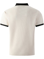High-quality Men's Design Zippered Short-sleeved Polo Shirt, Contrasting Color Collar Design, Soft Fabric, Comfortable Experience, Versatile and Trendy Style, Suitable for Various Occasions Such as Traveling, Shopping, Casual Walking, Etc. - Khaki