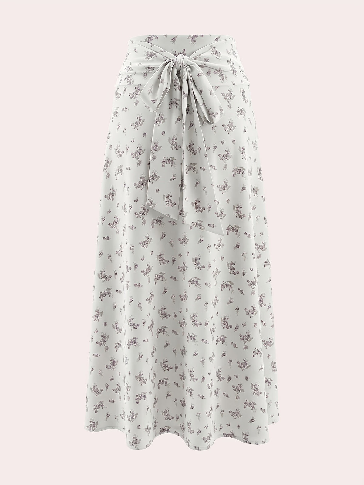 Women's Casual Floral Print Skirt with a Large Bow Design, Casual, Fashionable, and Versatile - Multicolor