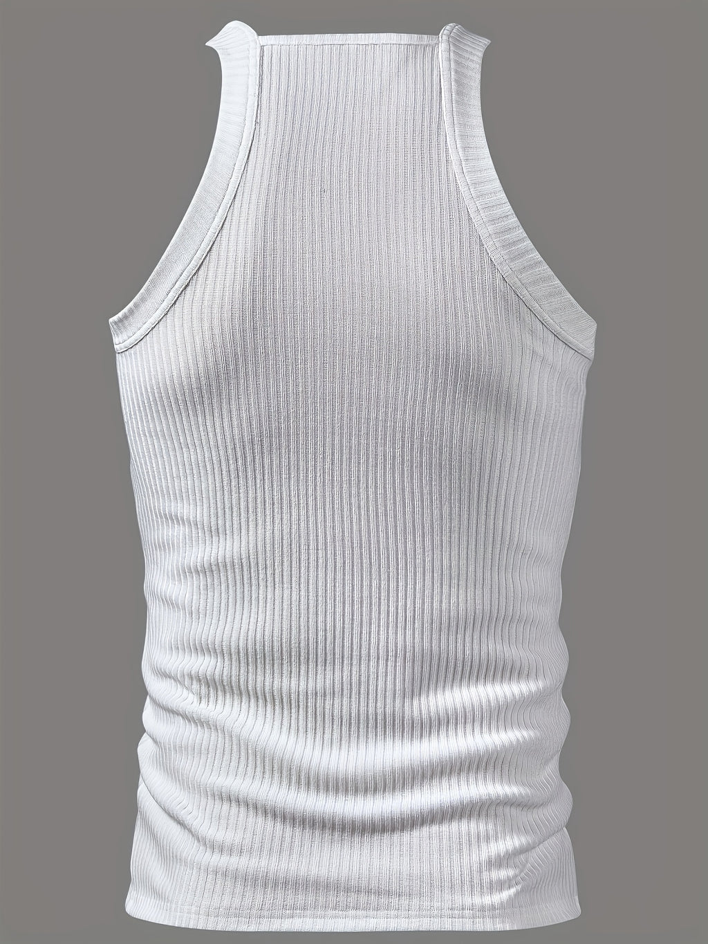ROYALBOY Men's Slim Fit Tank Top with Thick Shoulder Straps - Sleeveless Athletic Shirt Suitable for Gym, Parties, Commuting, Solid Color Non- Back Strap Design, Machine Washable Spring/Autumn Wear for Daily Wear & Gatherings - White