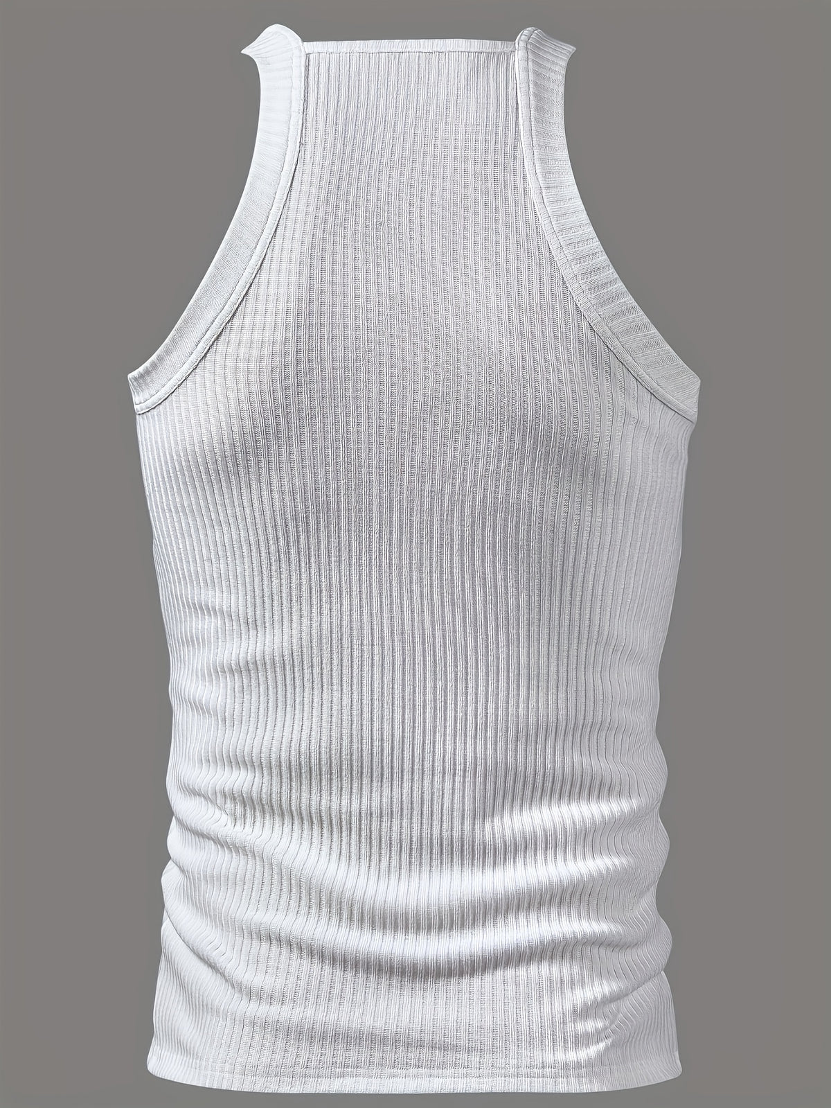 ROYALBOY Men's Slim Fit Tank Top with Thick Shoulder Straps - Sleeveless Athletic Shirt Suitable for Gym, Parties, Commuting, Solid Color Non- Back Strap Design, Machine Washable Spring/Autumn Wear for Daily Wear & Gatherings - White