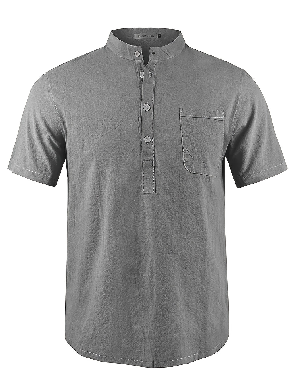 Men's Casual Shirt, Summer Short Sleeve, Lightweight and Breathable, Simple and Stylish, Versatile Casual Shirt - Grey