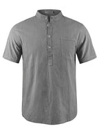 Men's Casual Shirt, Summer Short Sleeve, Lightweight and Breathable, Simple and Stylish, Versatile Casual Shirt - Grey