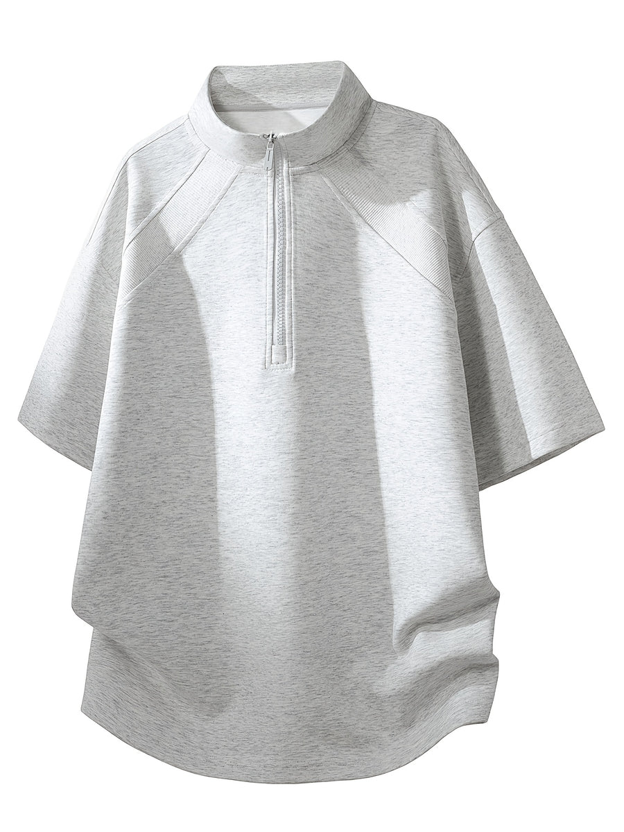 Men's Summer Travel Spring Short-Sleeve Stylish Sporty Top, Versatile Casual , Thin Lightweight Fashionable Trendy Commuting Daily Wear, New Simple Round Neck T-Shirt for Back-to-School Season - White Flower Gray