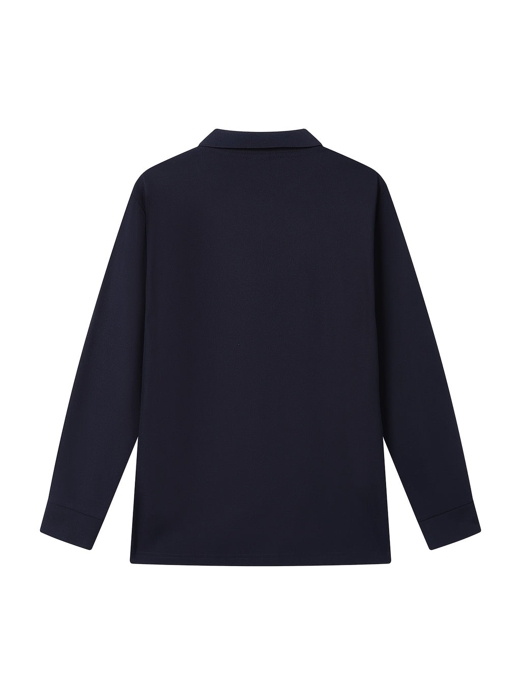 High-End Business Casual Men'S Long Sleeve Polo Shirt - Navy Color