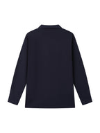 High-End Business Casual Men'S Long Sleeve Polo Shirt - Navy Color
