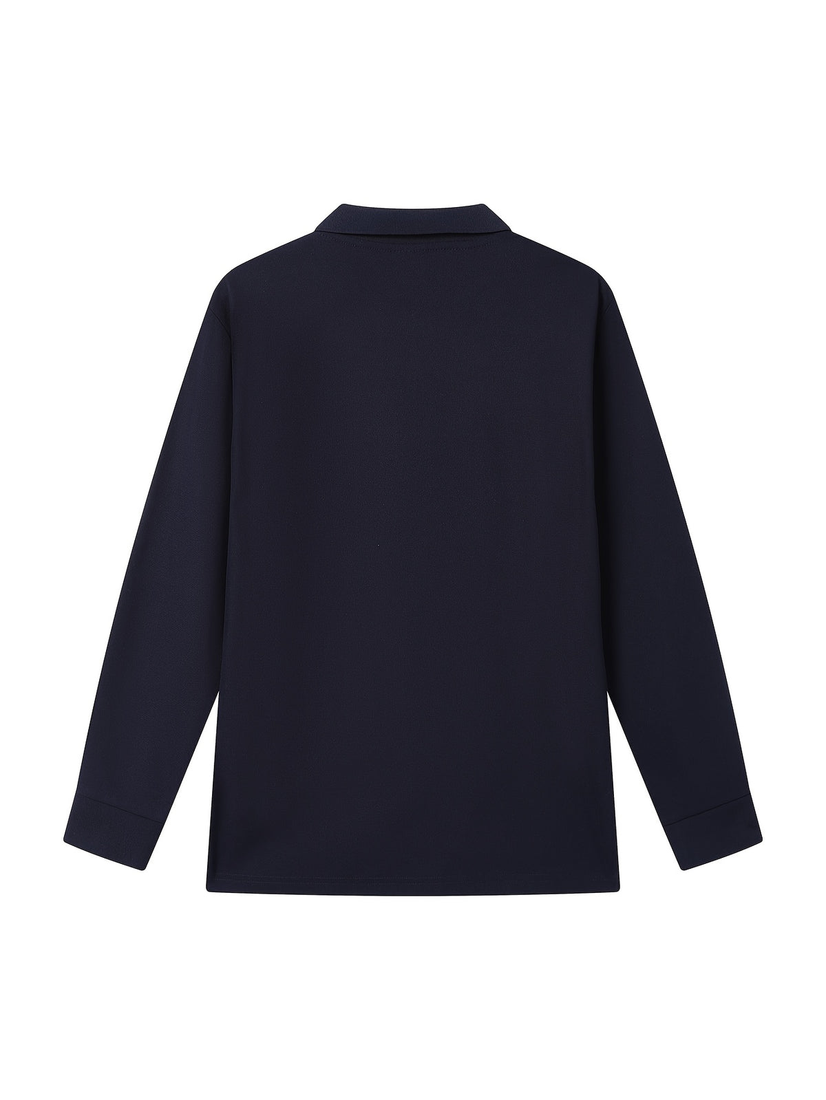 High-End Business Casual Men'S Long Sleeve Polo Shirt - Navy Color