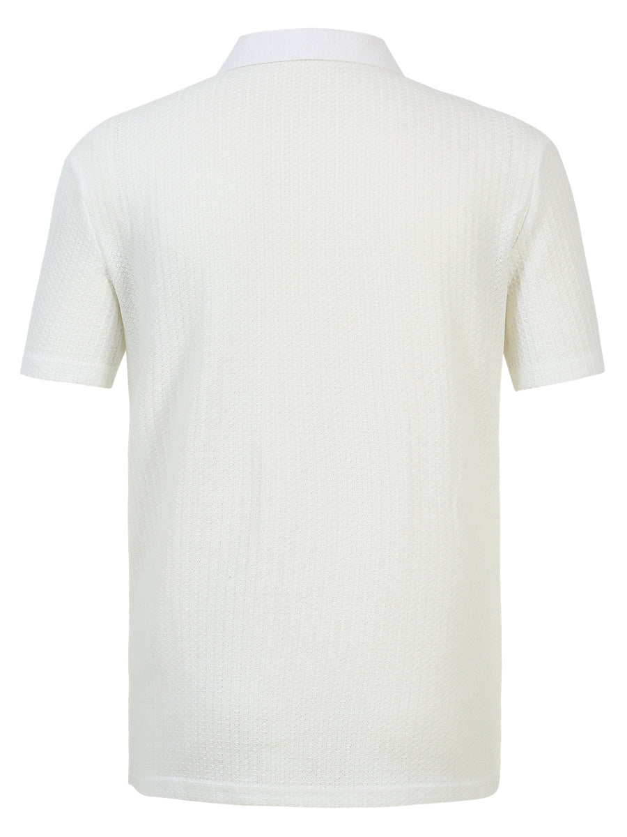 Thin and Breathable Men's Business Polo Shirt, Short Sleeve, Golf Sport, Simple Solid Color Design, Durable and Versatile for Daily Casual Wear, Men's Summer Short Sleeve - White