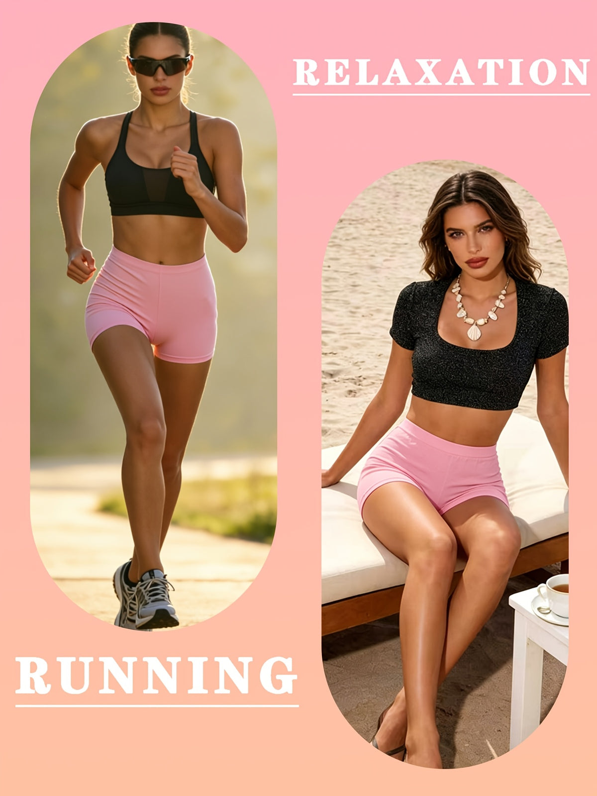 Butter-Soft Women'S High-Waist Biker Shorts - Perfect for, & Everyday Workouts - Pink