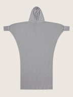 Women'S Elegant Muslim Prayer Robe, with Hood, Solid Color Batwing Long Dress, Loose Flowing Cloak-Style Dress, Suitable for Daily Wear in The Middle East, Also Ideal As an Eid Gift - Silvery Grey