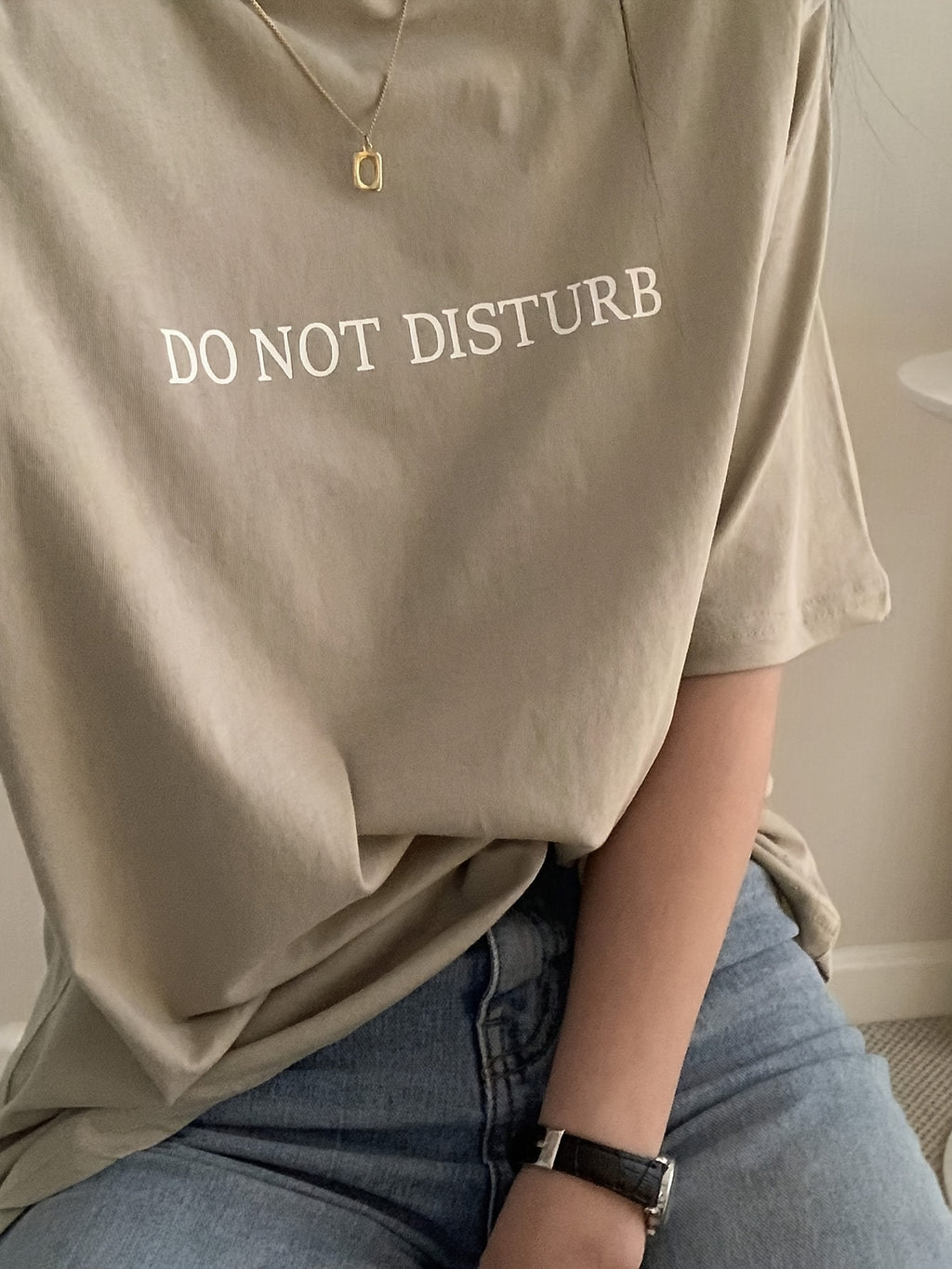 Oversized Round Neck Short Sleeve T-Shirt - Minimalist Loose Fit Casual Blouse, Machine Washable Loose-Fit Top Suitable for Seasons & Casual Attire - Comfortable Basic Wardrobe Staple - Khaki