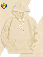 Dark and Edgy Style Hooded Sweatshirt, Featuring a Reimagined Clown Portrait Print with a Graffiti-like Texture That Exudes a Street Vibe. Packed with Streetwear Brand Attributes, It Unleashes a Free-spirited Aura and Is Unisex for Both Men and Women - Apricot