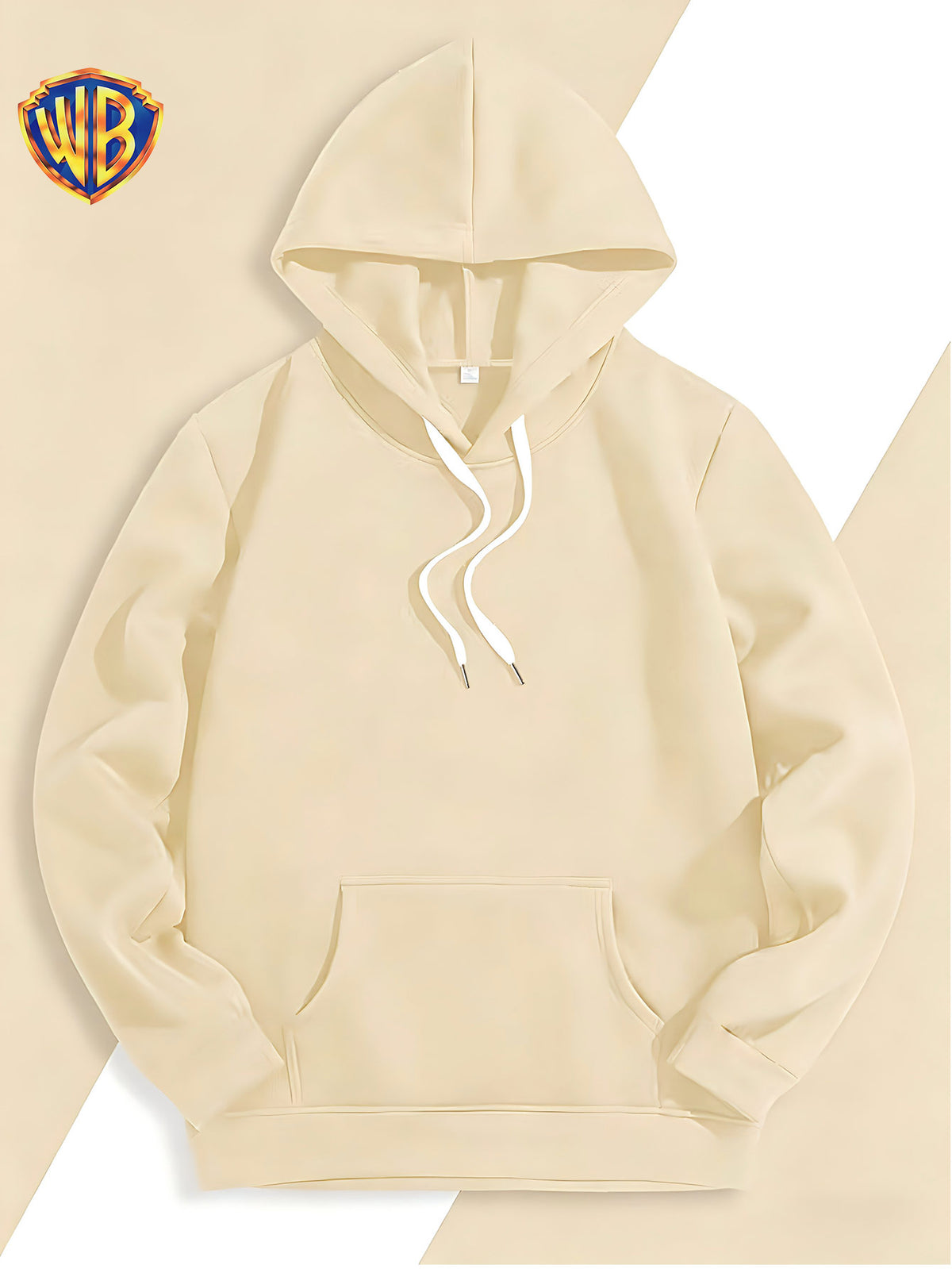 Dark and Edgy Style Hooded Sweatshirt, Featuring a Reimagined Clown Portrait Print with a Graffiti-like Texture That Exudes a Street Vibe. Packed with Streetwear Brand Attributes, It Unleashes a Free-spirited Aura and Is Unisex for Both Men and Women - Apricot