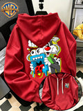 Halloween/Back to School/Date Night/Father'S Day Gift Choice - Sassy Cat Trendy Graffiti Double-Sided Print Hoodie - Men'S Essential with Pockets And Drawstring Hood, Ideal for Warmth, Perfect for Casual Wear Or Outdoor Activities - Unisex - Red
