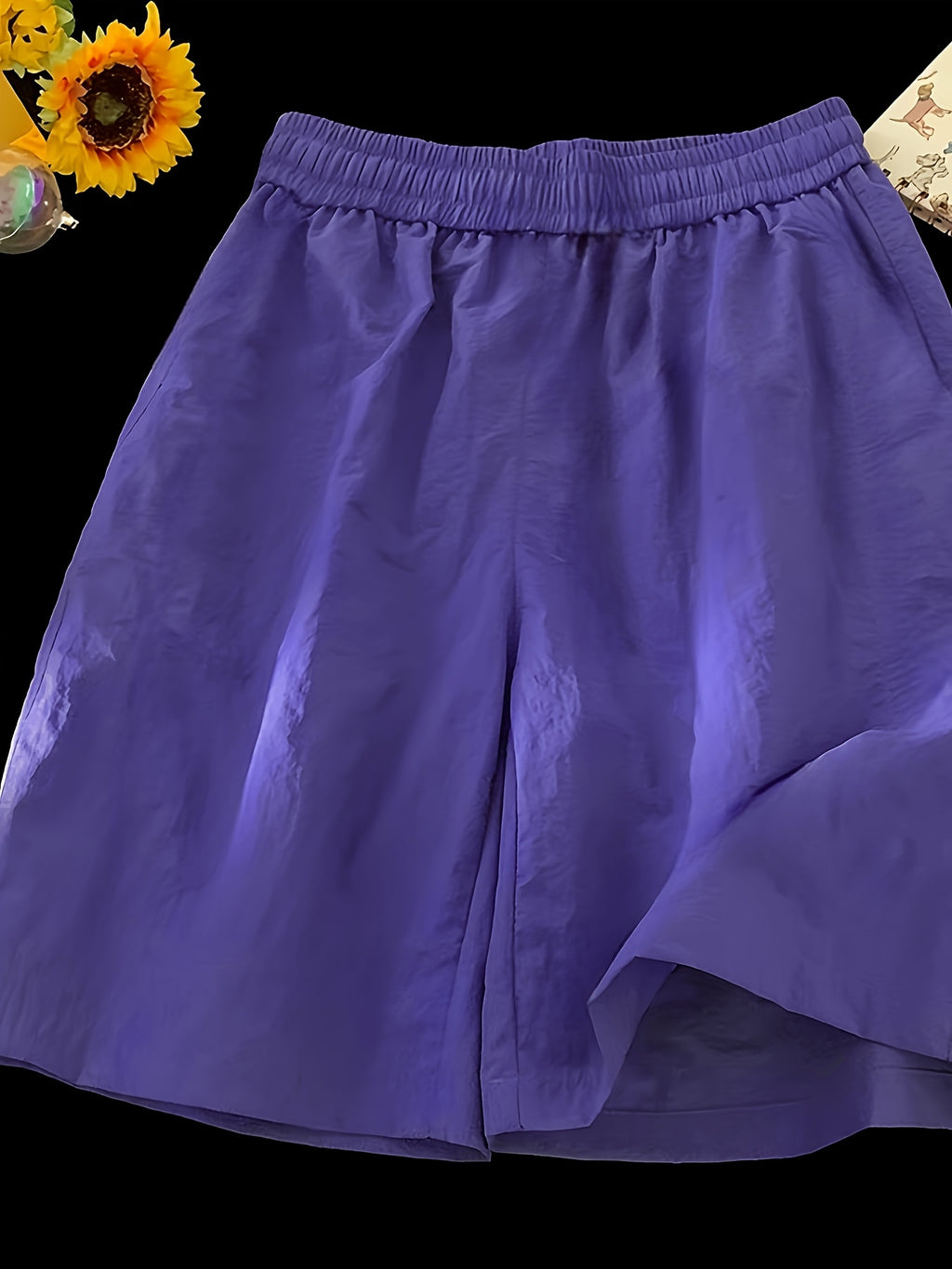 2026 Summer New American Minimalist Casual S Shorts, Outdoor Quick-Dry Knee-Length Pants, Lightweight Breathable Loose Comfortable Beach Shorts - Purple
