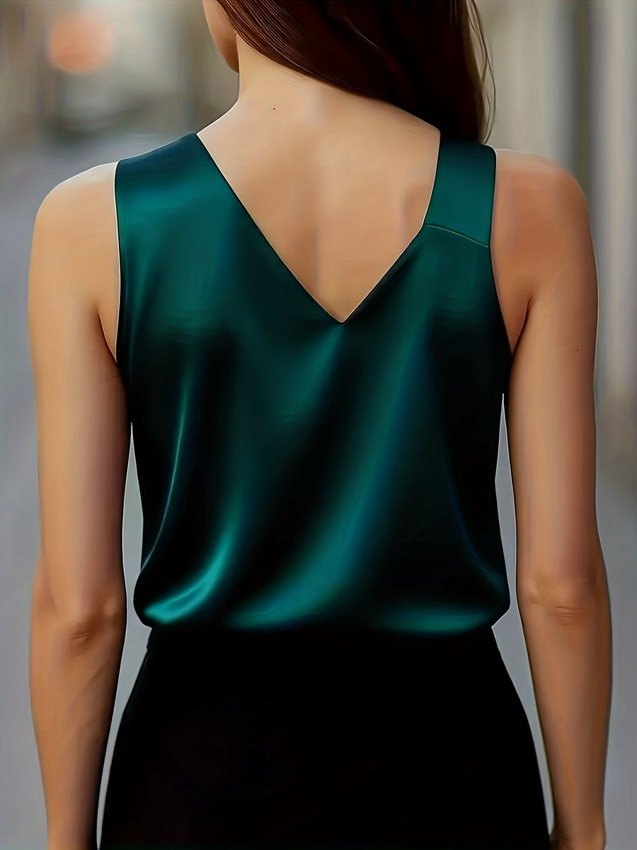 Women'S Irregular Strap Cami Top - Malachite Green