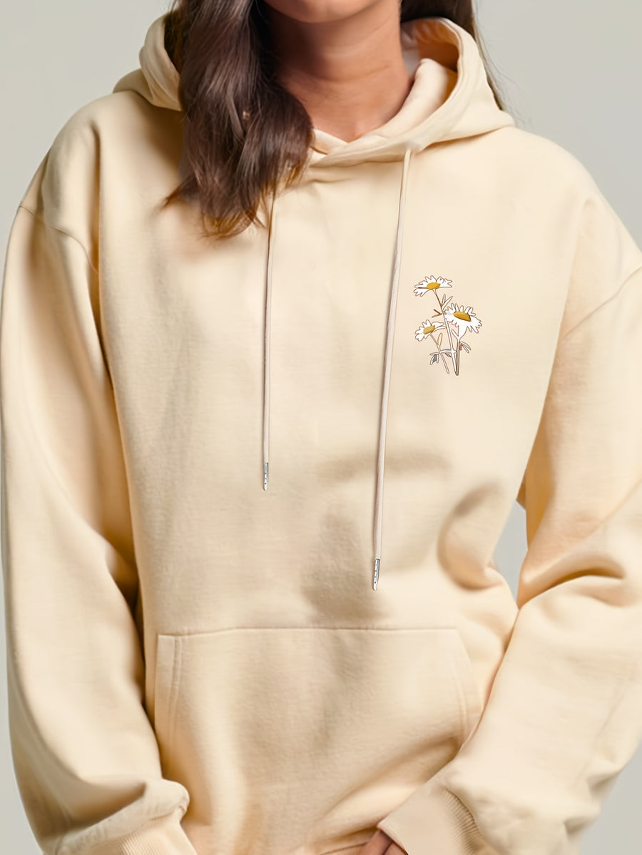 Women'S Casual Sketch Hoodie - Apricot