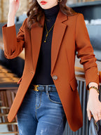 Chic High-End Women'S Clothing Women'S Clothing Autumn Winter Formal Top Women'S Fashion Temperament Style Spring Autumn Work Leisure - Orange red