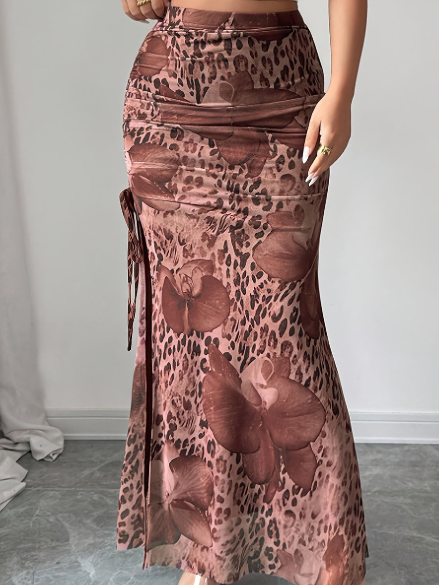 Elegant and Fashionable Women's Hip-Hugging Skirt - The color of rouge