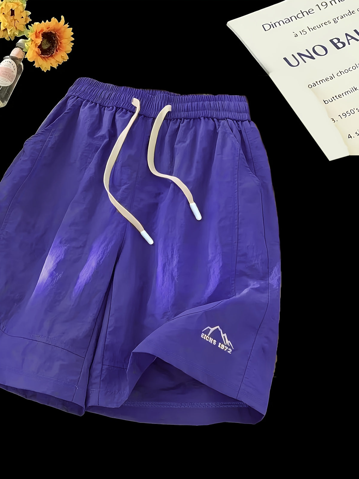 2026 Summer New American Minimalist Casual S Shorts, Outdoor Quick-Dry Knee-Length Pants, Lightweight Breathable Loose Comfortable Beach Shorts - Purple