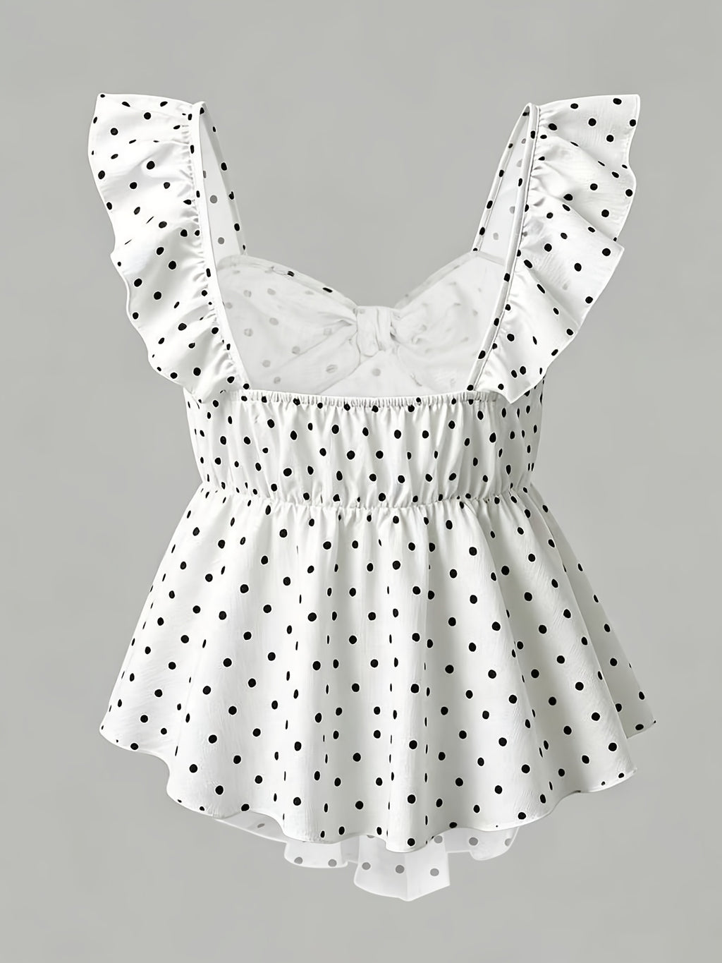 Elegant Women's Summer Holiday Tea Party Ruffled Trim Slim-Fit Vest, Suitable for Women, with Bow Decoration, Ideal for Valentine's Day Wear - Mixed colors
