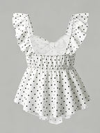 Elegant Women's Summer Holiday Tea Party Ruffled Trim Slim-Fit Vest, Suitable for Women, with Bow Decoration, Ideal for Valentine's Day Wear - Mixed colors
