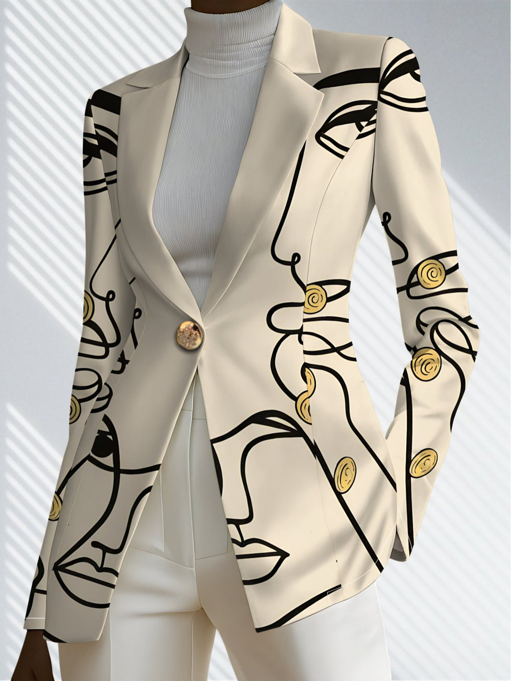 Autumn Women'S Fashion Wear Outdoor Travel Personalized Clothing Personalized Pattern Tops Printed Pattern Elegant Women'S Autumn Coat Exquisite Suit Jacket - Mixed colors