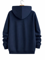 Men's Hoodie, Music Festival, Colorful Dripping Headphones Graphic, Pullover Sweatshirt, Streetwear Style, Casual Daily Wear Fall Winter, Front Print Design with Kangaroo Pocket And Drawstring Hood - Navy Color
