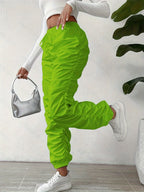 European and American Trendy Pleated Cuffed Pants - Unique Style, Express Yourself - Yellow-green