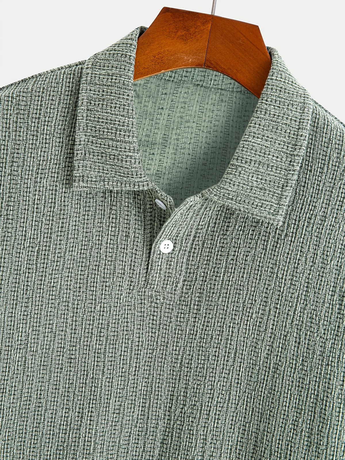 Men'S Stretch Knit Jacquard Short Sleeve Polo Shirt - Classic Fit Casual Golf Polo for Daily Wear - Light Green