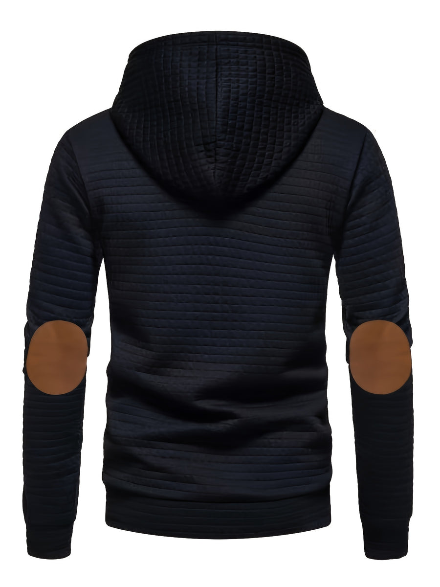 Pddzhaojun Small Checkered Three-Dimensional Hooded Sweatshirt, Autumn Essentials - Black