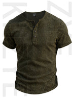 Pearson OBM Men's High-Quality Clothing - Men's Heavy-Duty Henley Shirt - Single-Button Collar & Chest Placket, Casual Button-Front Blouse, Thick, Soft, and Comfortable Fabric, Machine Washable Solid Color Sweater - Versatile for Smart-Casual - Olive Green