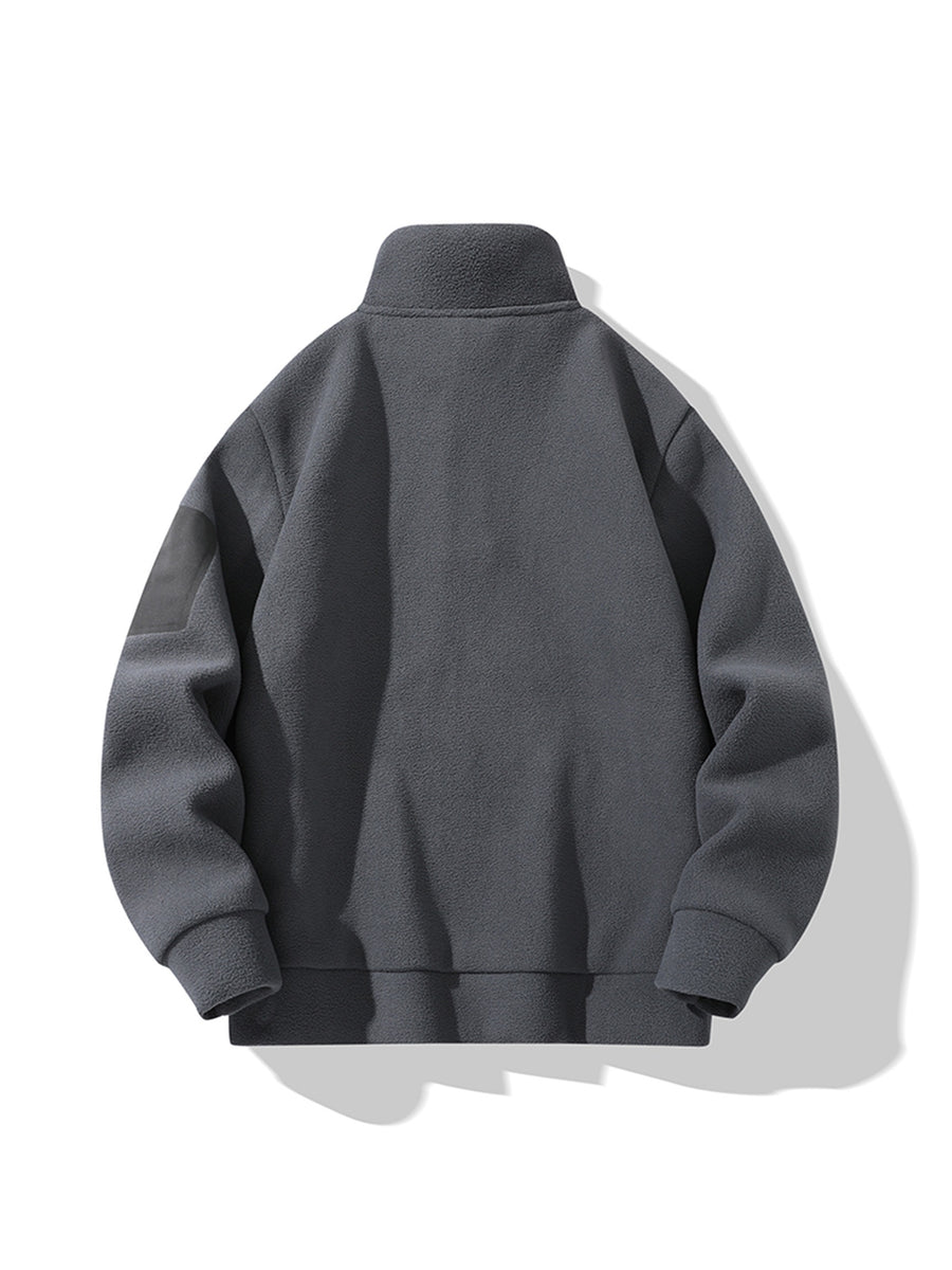 Men's Half-Zip Stand Collar Sweatshirt, Suitable for Daily Commuting, Urban Outings, Outdoor Walks, Short Hikes, Home Leisure, Etc., for Autumn and Winter - Purple