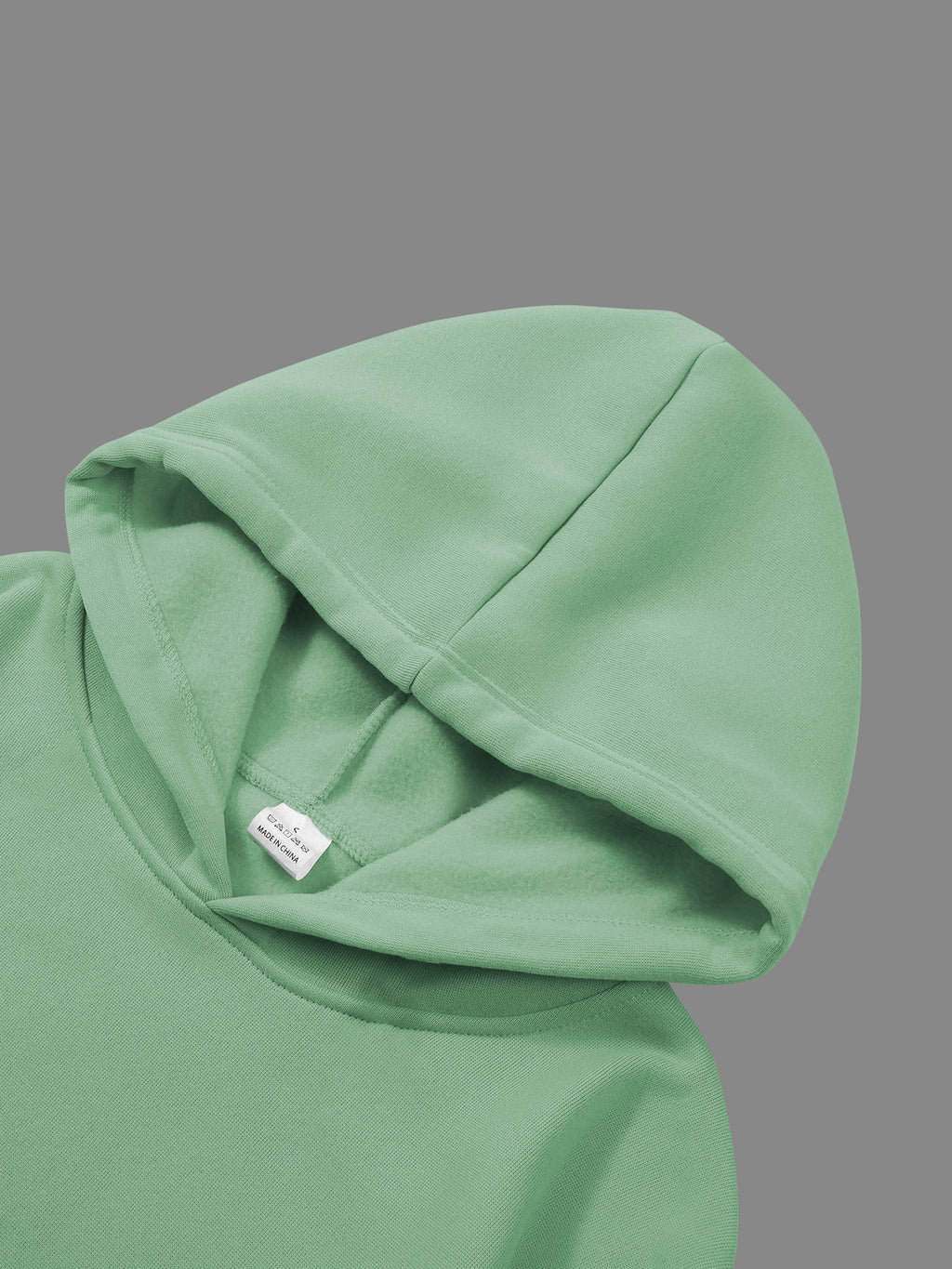 Women's Winter Casual -Lined Thickened Hooded Sweatshirt and Sweatpants Two-Piece Set - Light Green