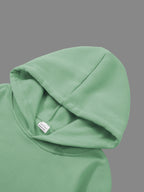 Women's Winter Casual -Lined Thickened Hooded Sweatshirt and Sweatpants Two-Piece Set - Light Green