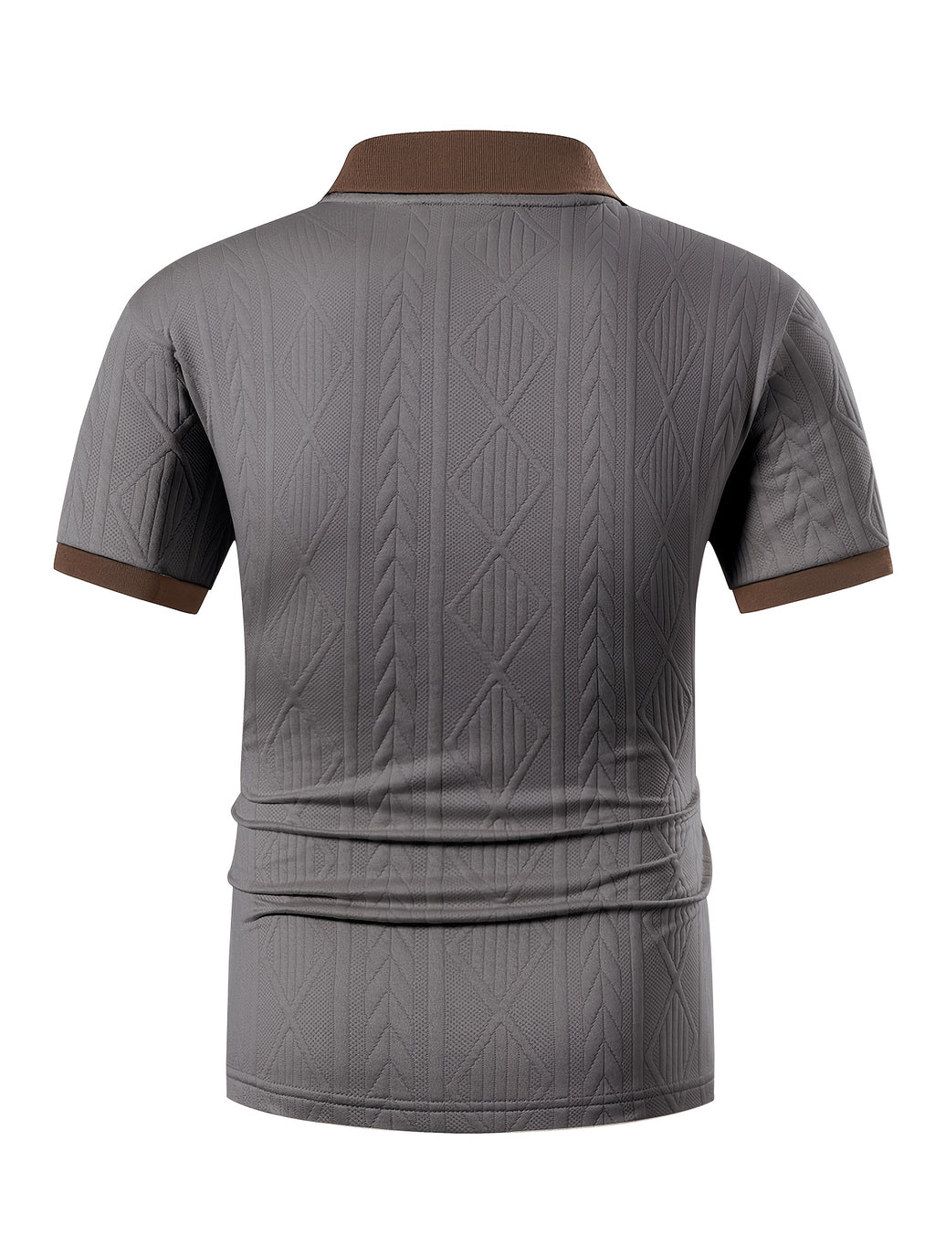 39-FP014 New High-Quality Men's Short-Sleeve Lapel Polo Shirt, Comfortable and Skin-Friendly, Three-Dimensional Cut, Simple Business Casual Style, Suitable for Summer Vacations and Daily Commutes - Dark Gray