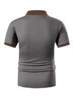 39-FP014 New High-Quality Men's Short-Sleeve Lapel Polo Shirt, Comfortable and Skin-Friendly, Three-Dimensional Cut, Simple Business Casual Style, Suitable for Summer Vacations and Daily Commutes - Dark Gray