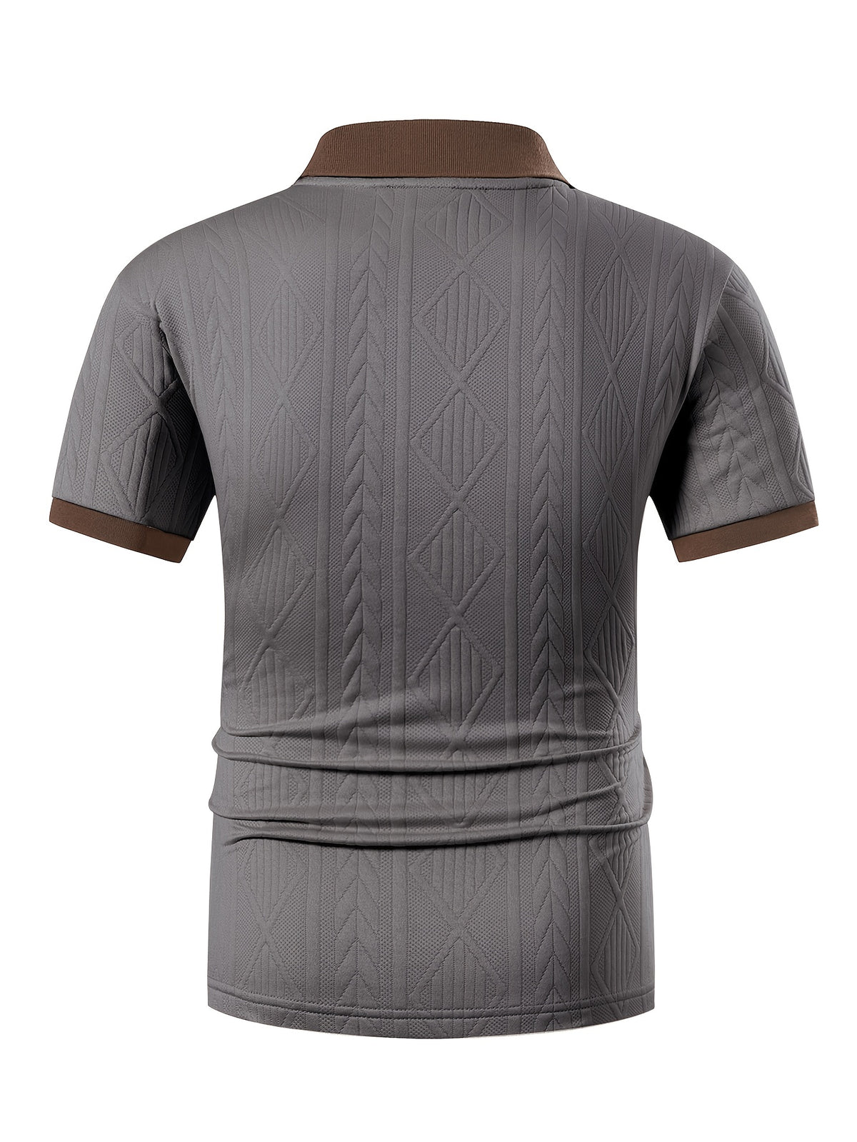 39-FP014 New High-Quality Men's Short-Sleeve Lapel Polo Shirt, Comfortable and Skin-Friendly, Three-Dimensional Cut, Simple Business Casual Style, Suitable for Summer Vacations and Daily Commutes - Dark Gray