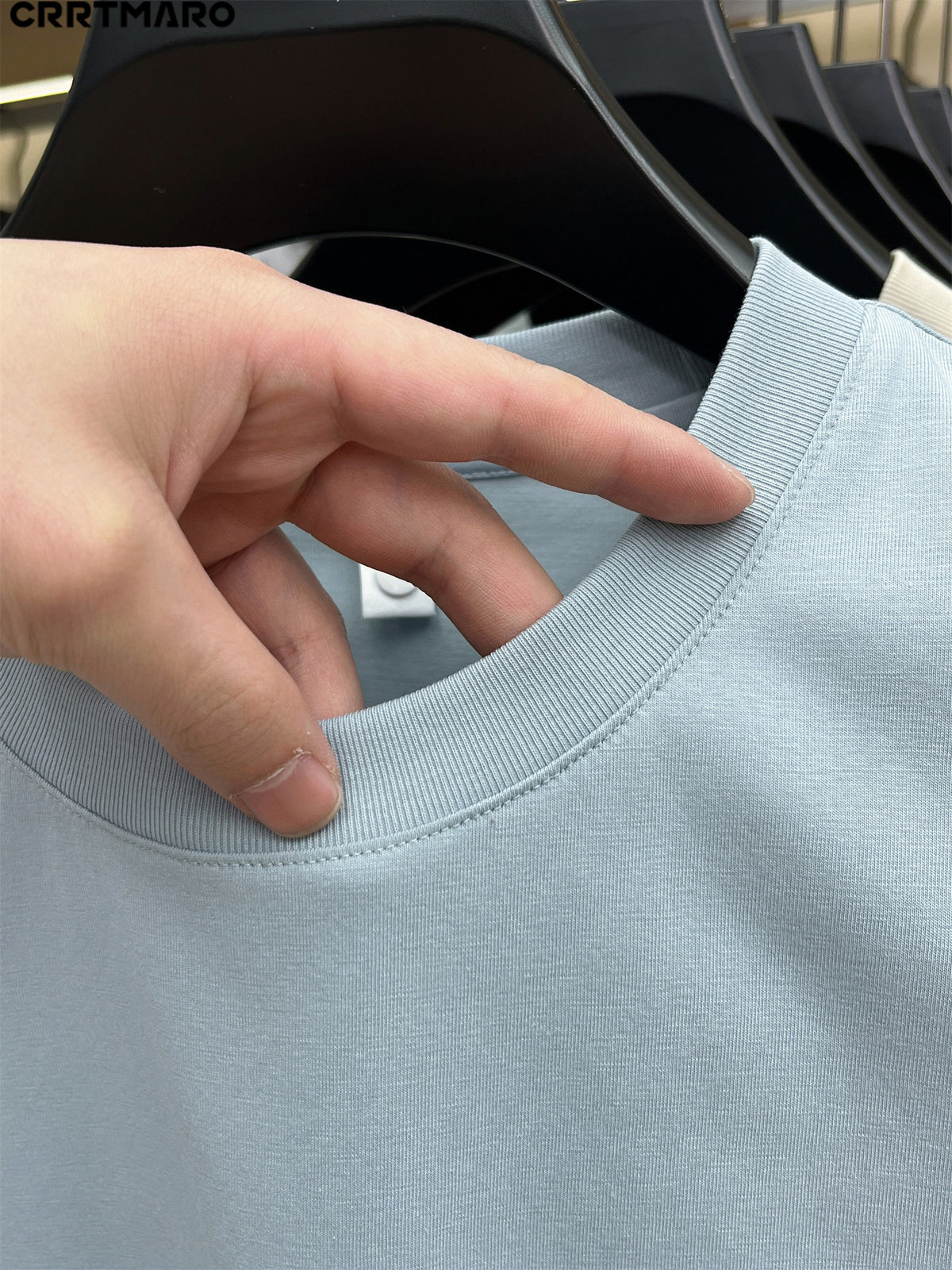 Kartmar CRRTMARO Summer New Round Neck Quick-Dry Short Sleeve T-Shirt Men'S Youth Loose Casual Short Sleeve Top Men'S Clothing SP - Light Blue