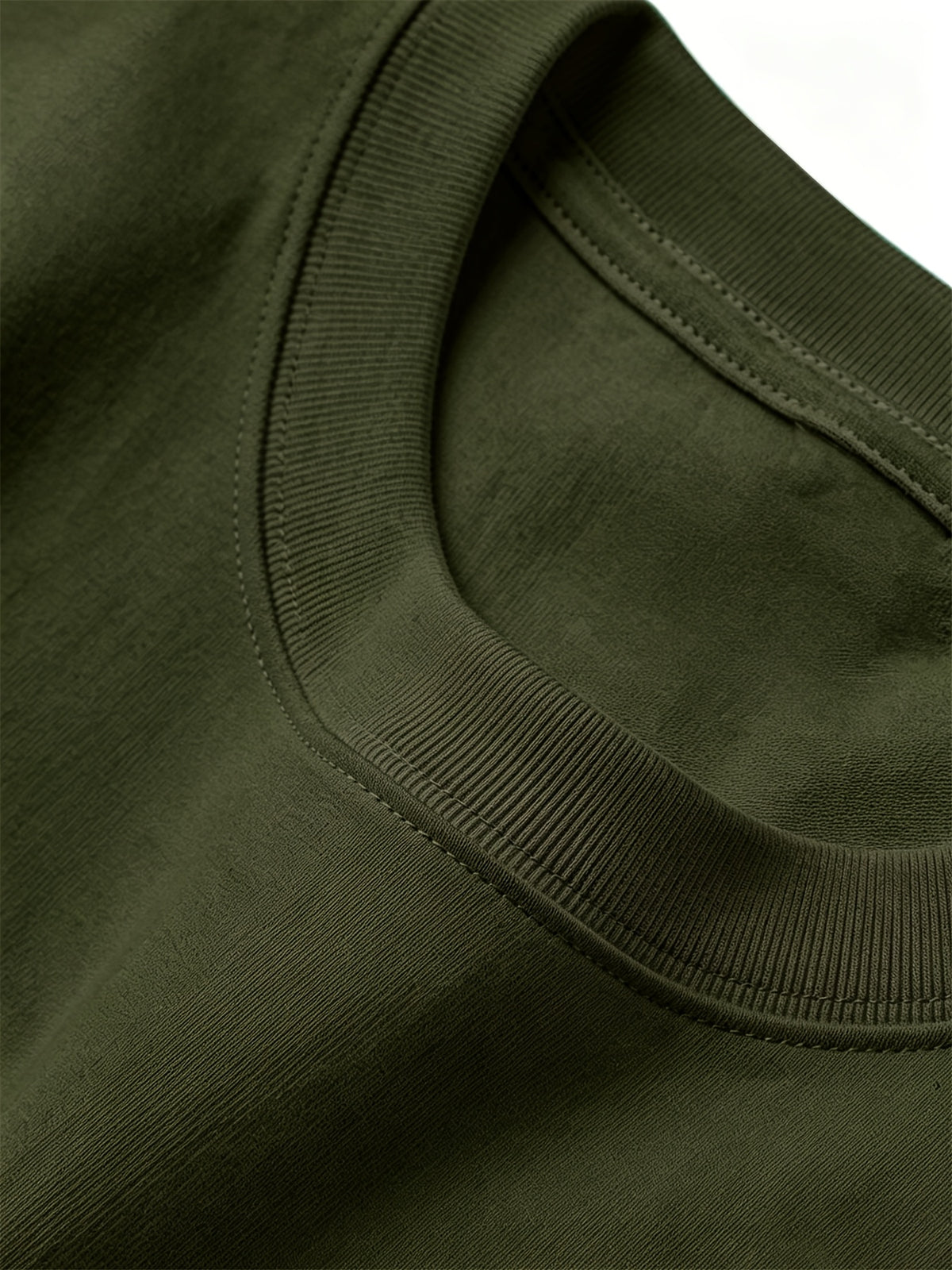 Men's Trendy Printed Short-Sleeve T-Shirt, New Summer Heavyweight Pure Cotton Versatile Outdoor Sports Breathable Top - Olive Green