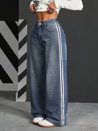 Women's Casual Sporty Versatile Straight-Leg Jeans - Sea Blue
