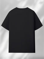 Men'S 2D Novelty Short Sleeve T-Shirt Printed with Minimalist Snowy Paris Elements Pattern, Loose Comfortable Crew Neck, Street Trendy Casual Summer Top, Breathable Fabric - Black