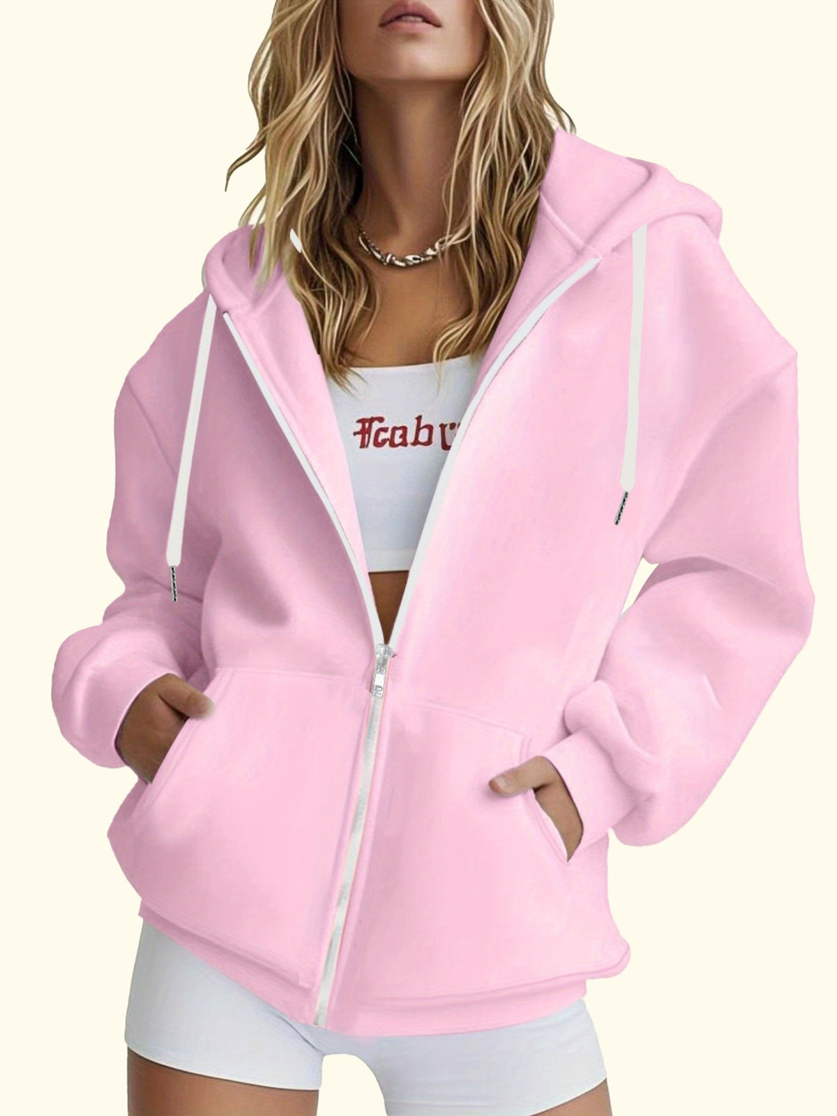 "Disney Official Authorization" Mickey Minnie Theme Printed Ladies Hooded Sweater, Disney Theme Three Prints, Suitable for All Seasons, Skin-friendly Micro-elastic, Everyday Casual Cute Cartoon Drawstring Hoodie. - Pink 1