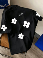 Summer Fashion Trend Top, Short-sleeve T-shirt - Black