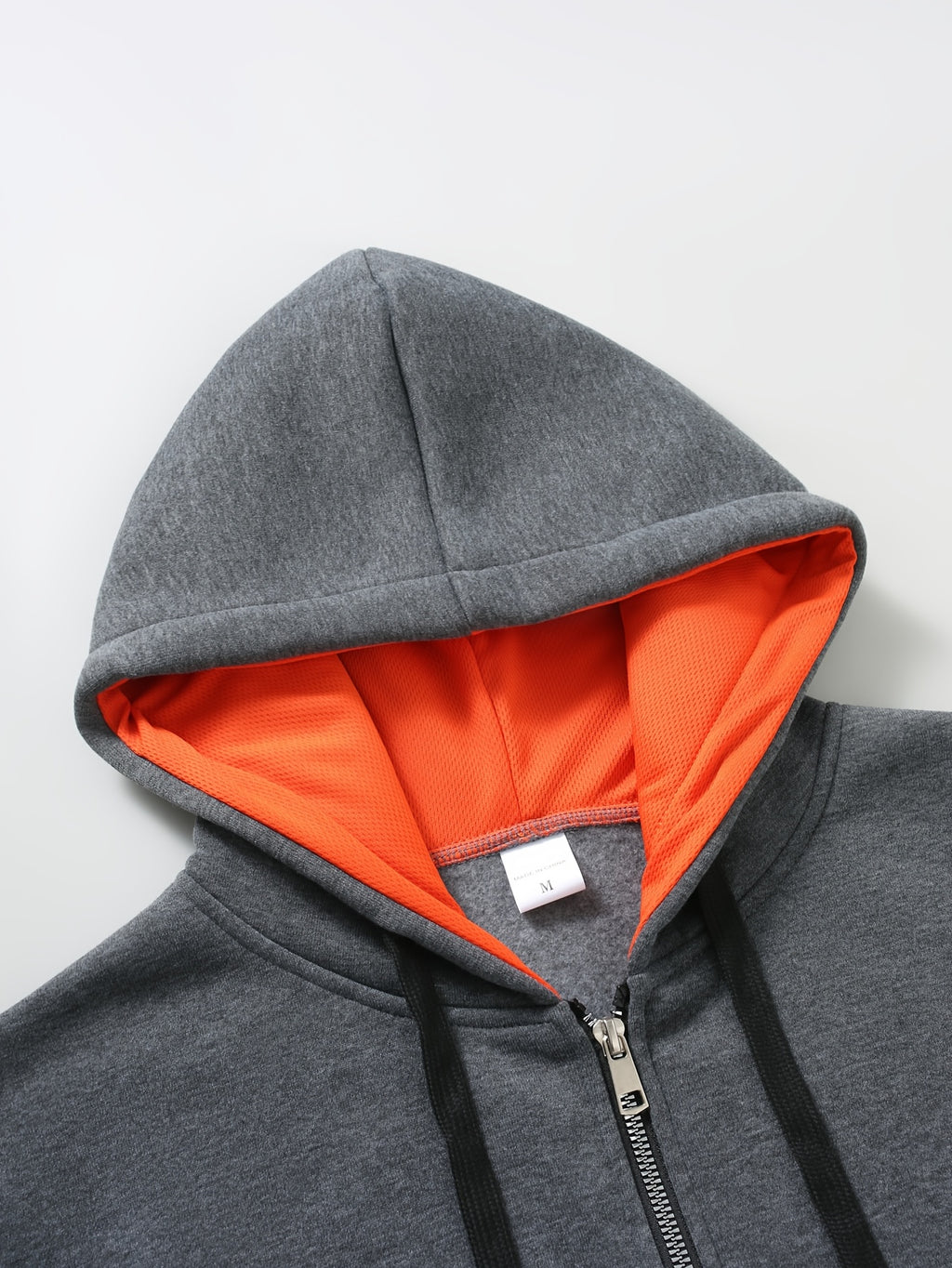 Men's Full Zip Hoodie, Contrast Color Hooded Sweatshirt with Cargo Pockets, Casual, Comfortable, Versatile Fall Winter Jacket - Dark Gray
