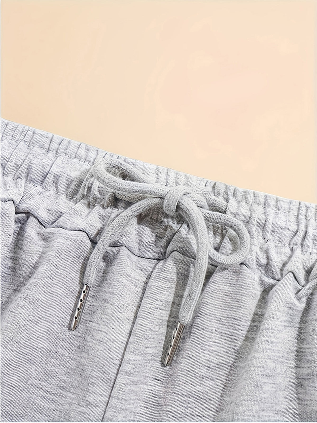 Winter Hooded Sweatshirt 2pcs Set Glitch_Style_Girl_Outline - Light Grey